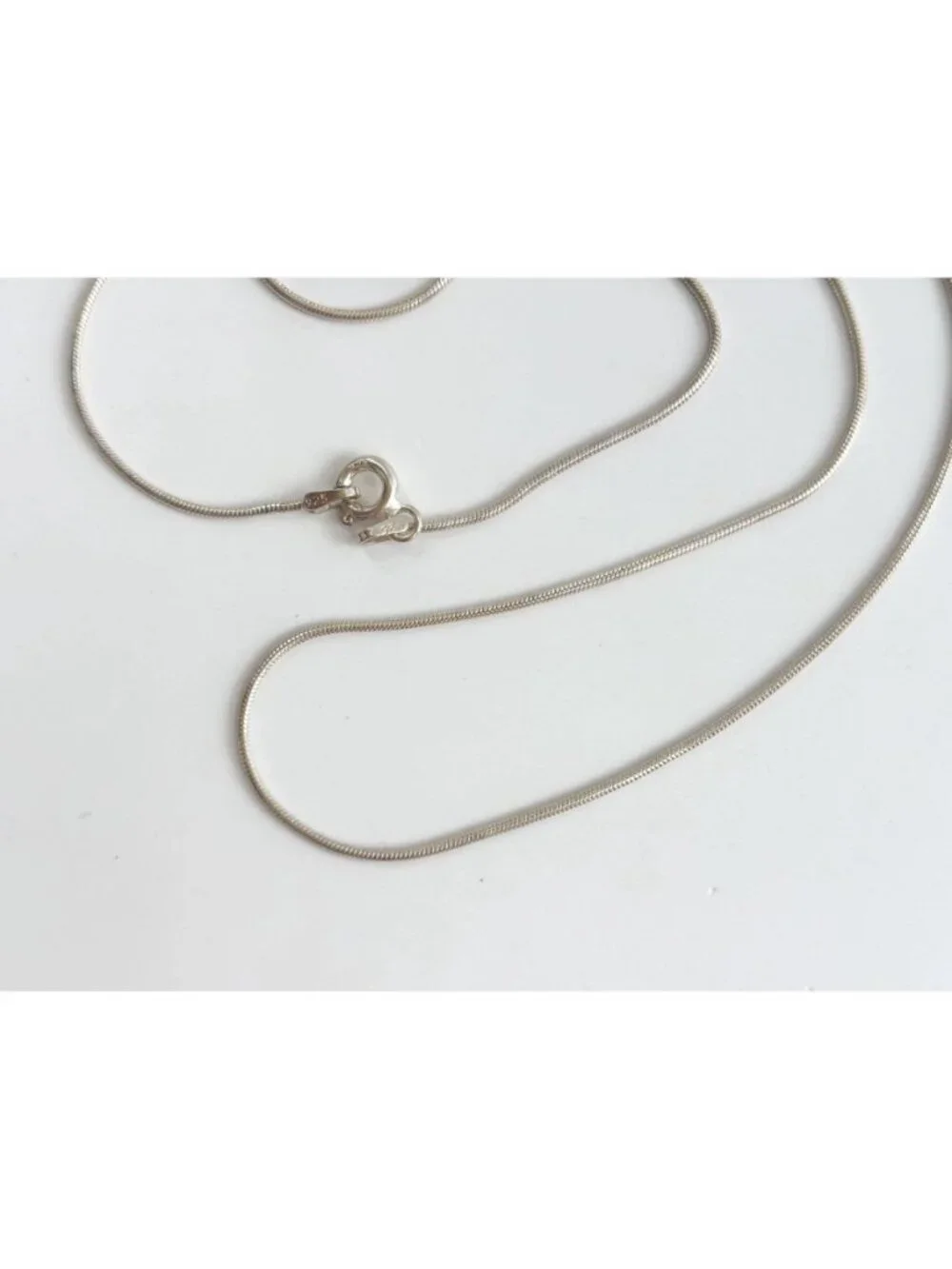 Snake Chain Sterling Silver 925 Minimalist Classic Vintage Necklace - 18
